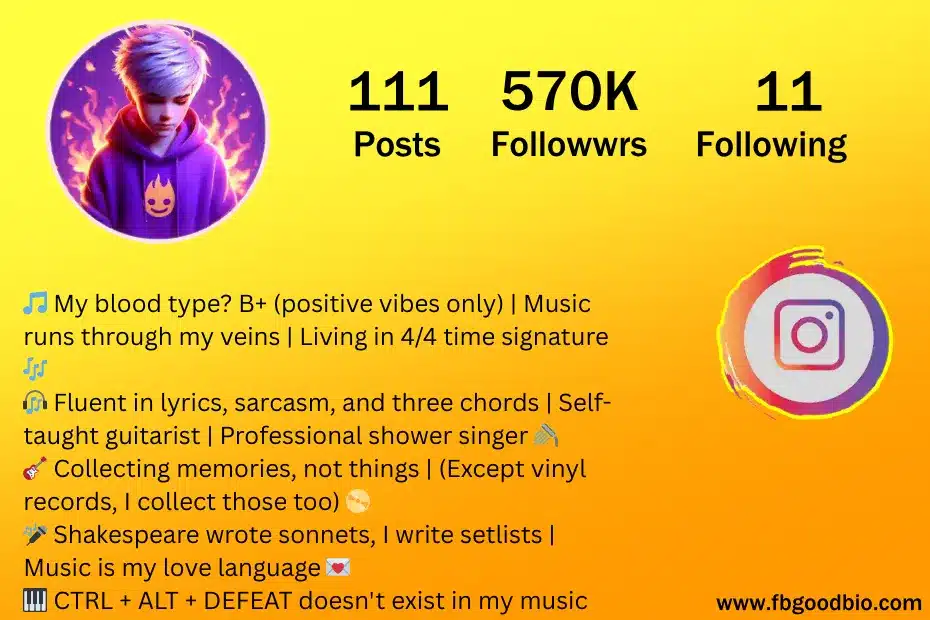 Music Bio for Instagram 1