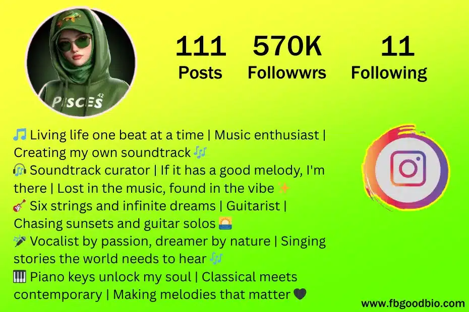 Music Bio for Instagram