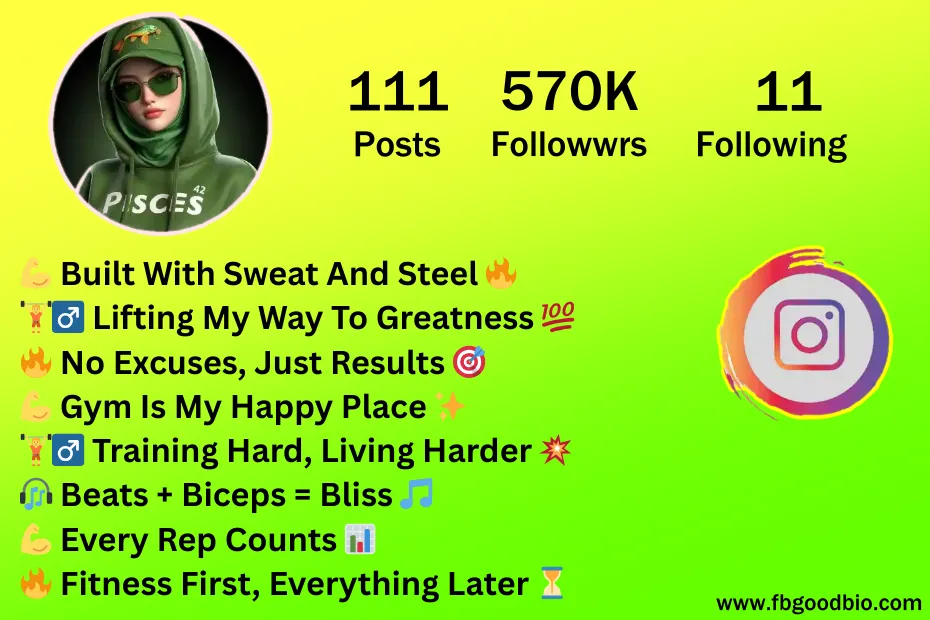 gym fitness bio for instagram