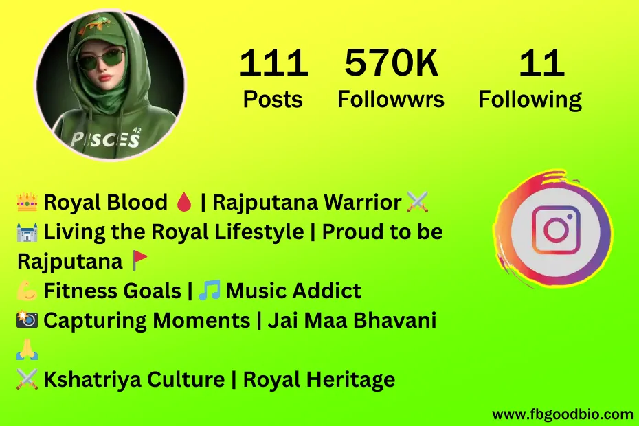 rajputana bio for instagram