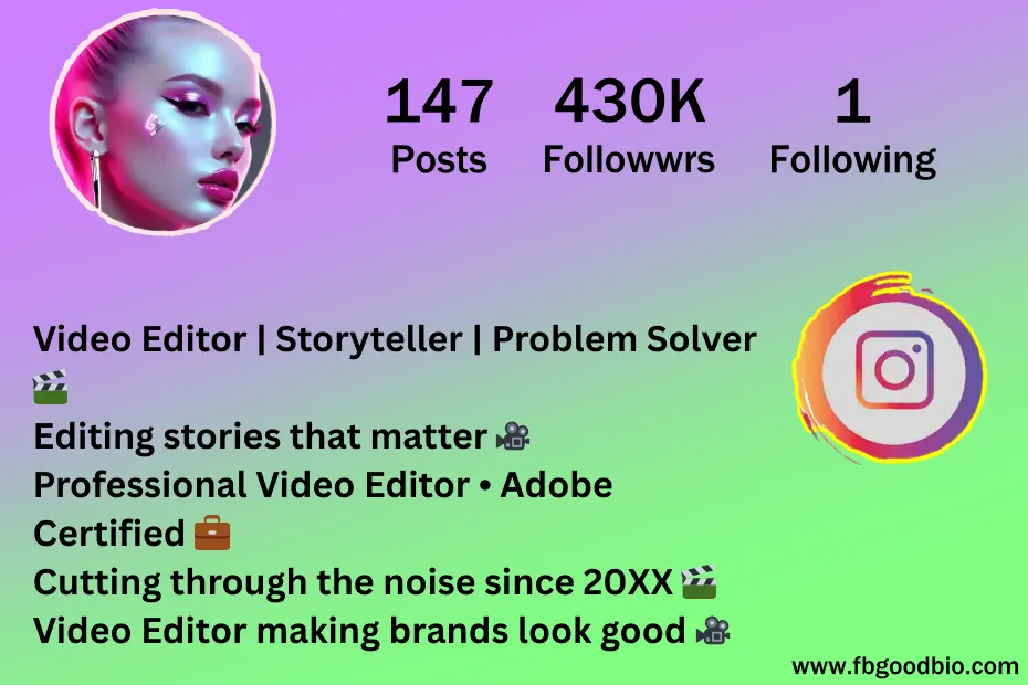 video creator bio for instagram 4