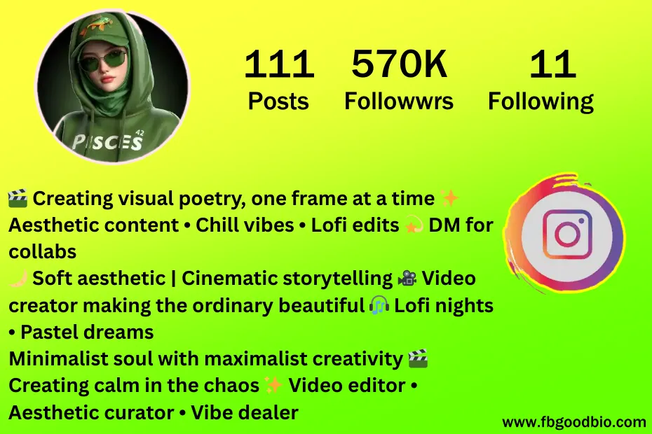 video creator bio for instagram