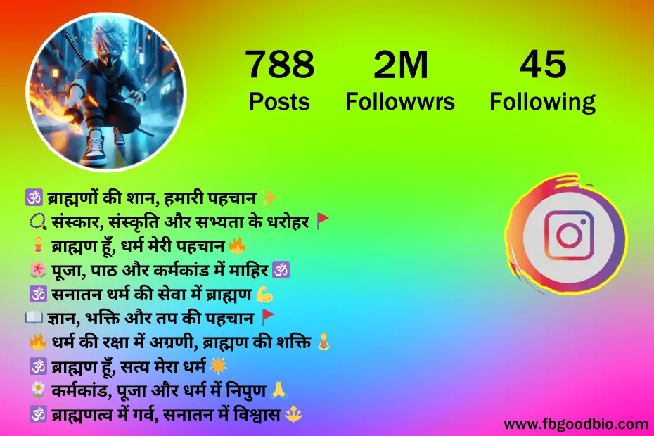 ब्राह्मण bio for instagram in hindi 1